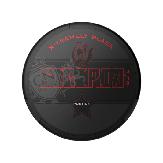 Siberia 80 °C Extremely Black – žvýkací tabák (snus) s tóny bergamotu, vlhké sáčky a extrémně silný nikotinový efekt