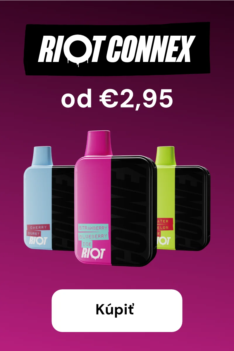 Mobilný banner pre RIOT Connex na Nikotin.sk – od 2,95 € za kvalitný pod systém. Kúp teraz priamo z mobilu!